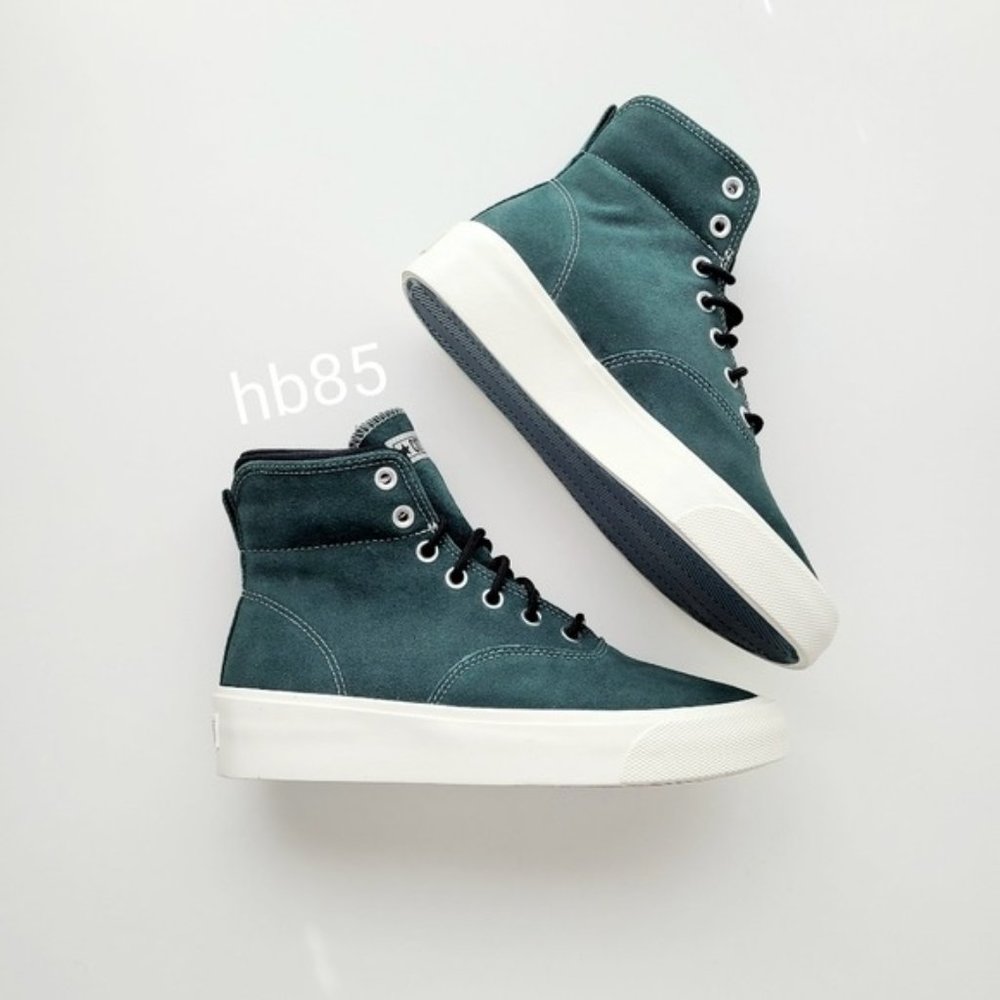 Converse Skid Grip HI Succulent Green Black Egret Leather Men's 7 Women…